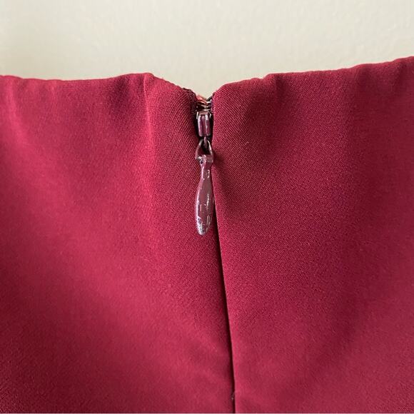 Milly | Bordeaux Italian Cady Nina Crepe Dress Off Shoulder Burgundy Red Size 2 - Picture 6 of 8
